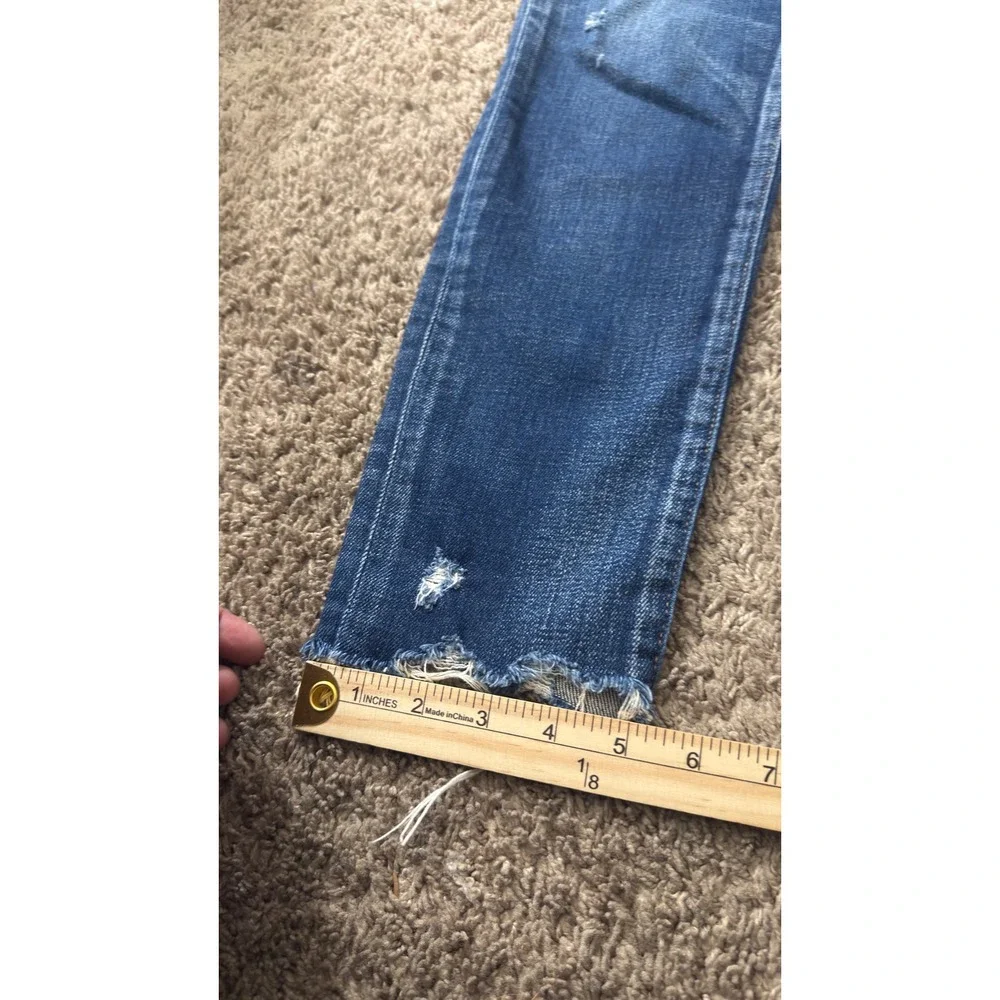 Moussy Vintage Womens Factory Distressed Slim Tapered Jeans Blue Size 27 - Picture 3 of 9
